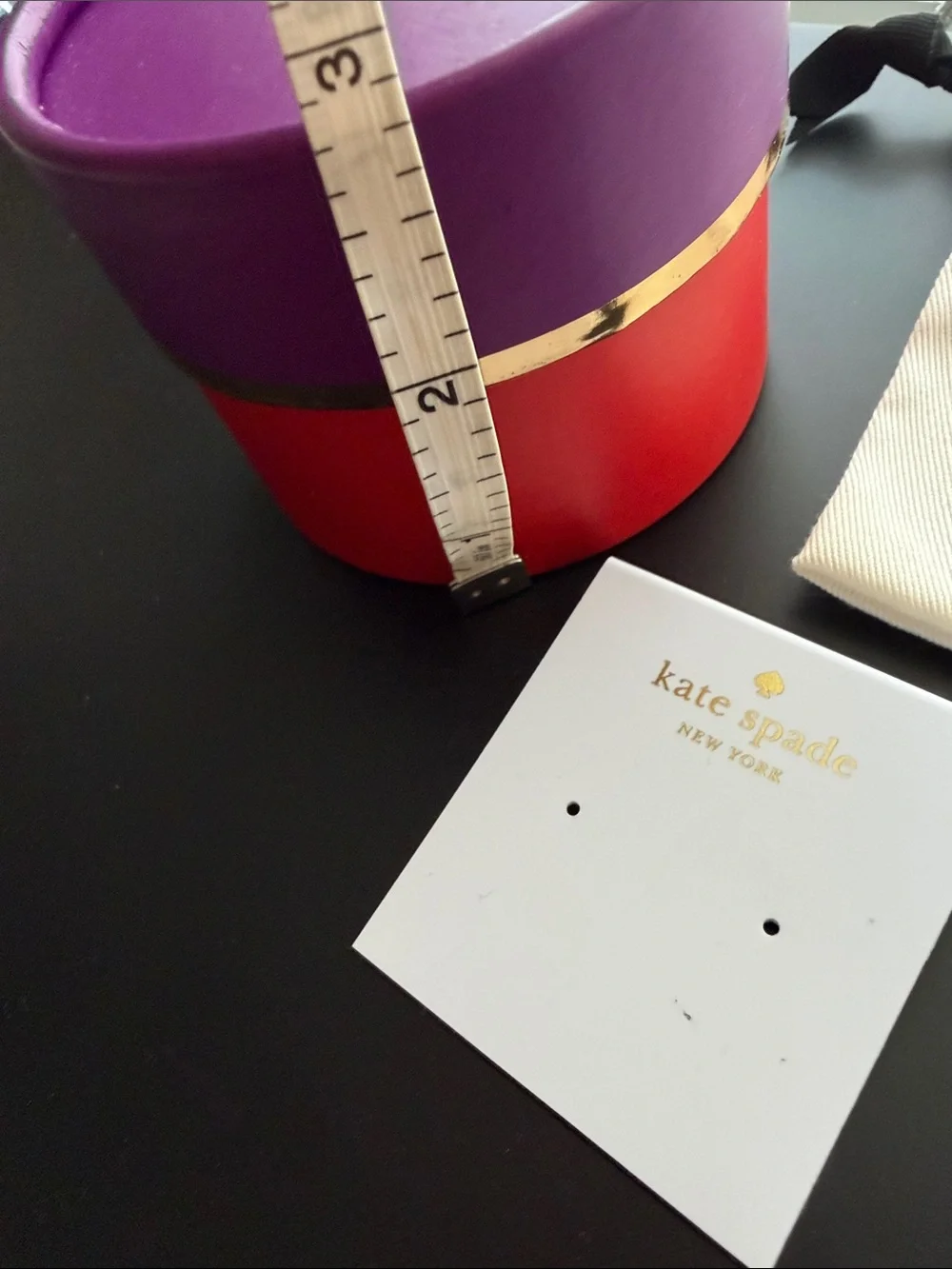 kate spade Purple and Red Round Jewelry Box with Pouch
